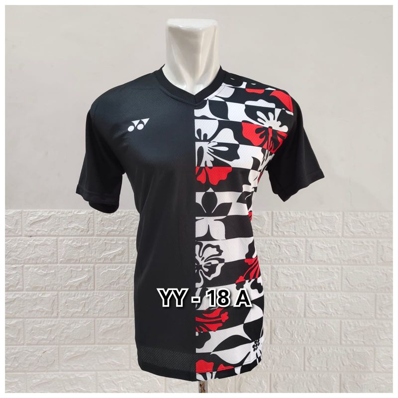 ⭐⭐⭐⭐⭐ Jersey atasan olahraga badminton baju badminton kaos bulutangkis printing batik hitam