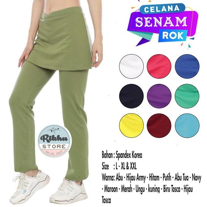 Cod Celana Senam Plus Rok Putih Olahraga Wanita Training Celana Wanita Terbaru
