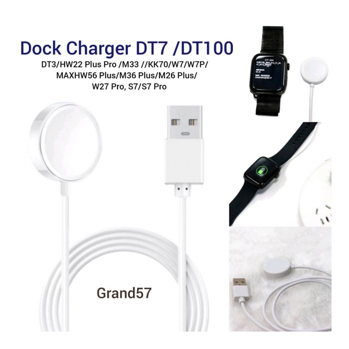 Kabel USB Dock Charger DT7 DT100 Pro DT3 HW22 H56 M26 S7 Smart Watch