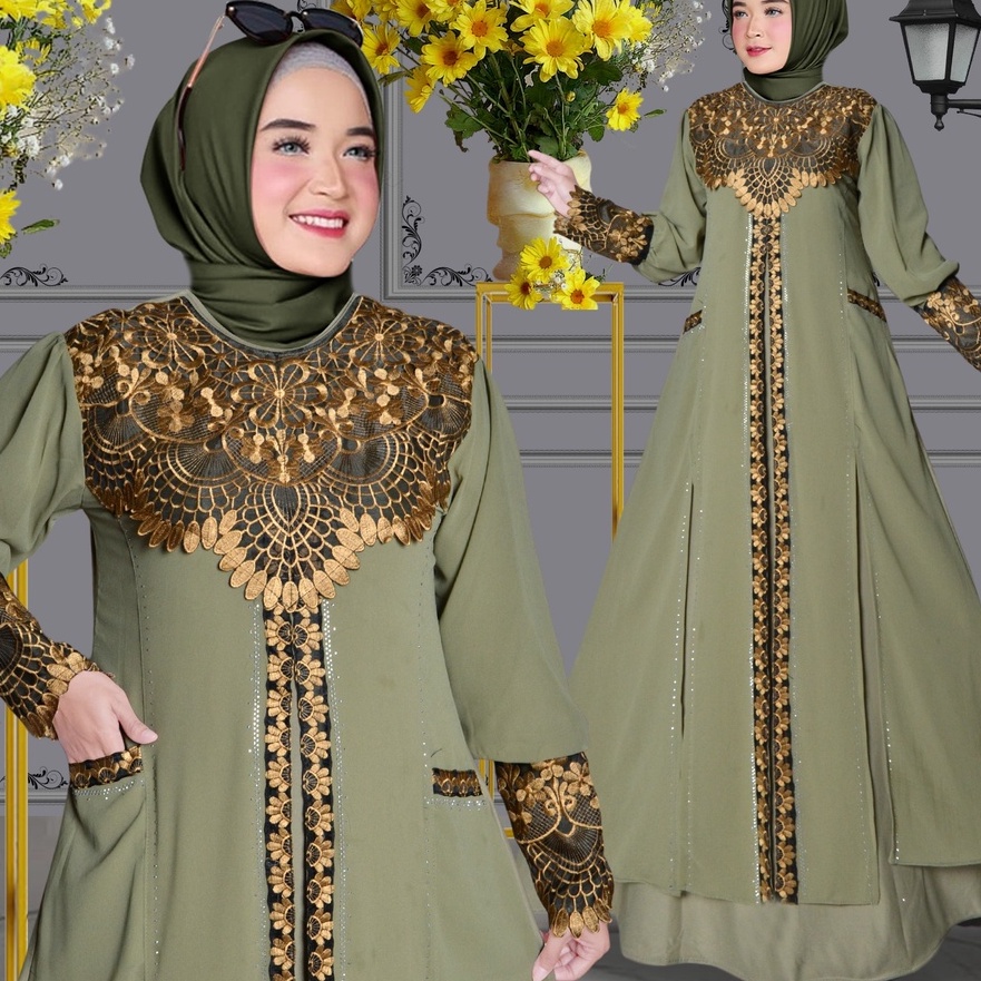 Import Terlaris Abiyyuco TA9026 | Gamis Abaya Turkey Terbaru 2023 Turki Hitam Elegan Pakaian Umrah P