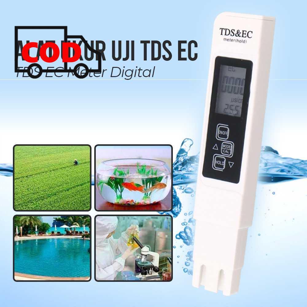 TDS EC Meter Alat Ukur Kualitas Air Minum Hidroponik Kolam Aquarium Ikan Digital Deteksi Cepat Akura