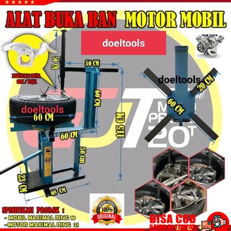 Alat Buka Ban Mobil Motor Manual Bongkar pasang ban tubles