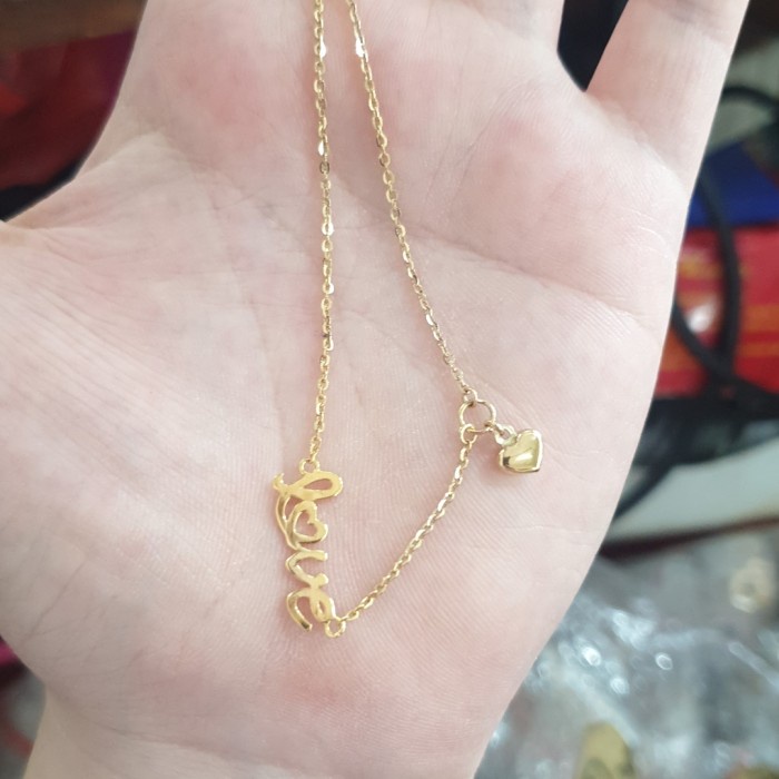 ✨Sale Kalung Millie Molly Ubs Hope Faith Wish Love Emas Asli 375 Lucu Remaja Berkualitas
