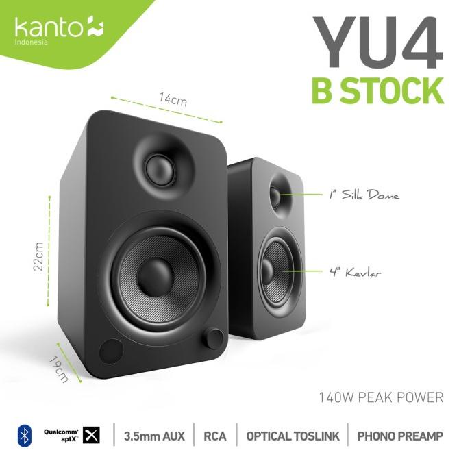 [B-Stock] Kanto YU4 YU 4 - Powered Bookshelf Speaker w/ Phono Pre-amp