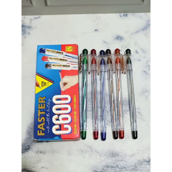 

isi 6 pcs pulpen faster c600/0,7mm tinta hitam