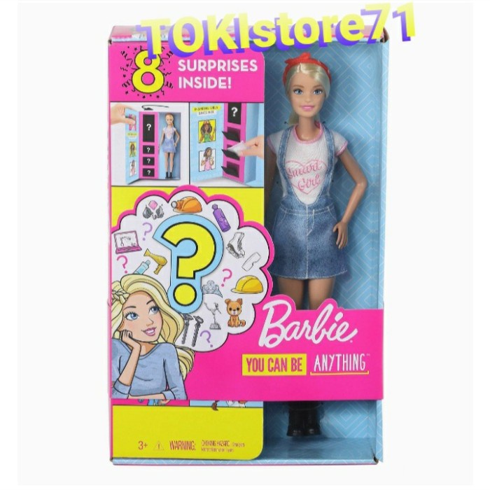 ✅New Ori Barbie Surprise Doll Blonde With 2 Career Looks And Accessories Berkualitas