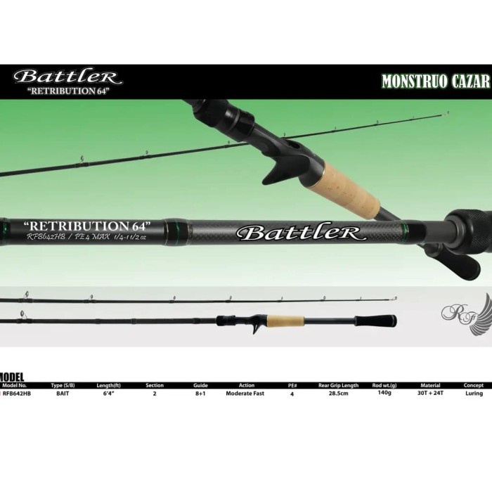 ✨Ori Joran Pancing Rodford Battler Monstrou Cazar 6'4 Pe4 Baitcasting Terbaru