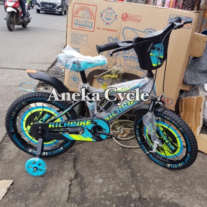 ✨Ori Sepeda Anak Roda Empat Cowok Bmx Rich Bike Richbike 16 Murah Promo Bisa Sameday