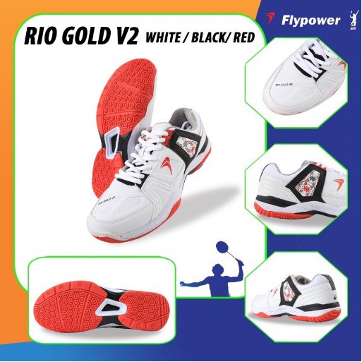 ✨Ori Sepatu Badminton Flypower Rio Gold V2 Original Berkualitas