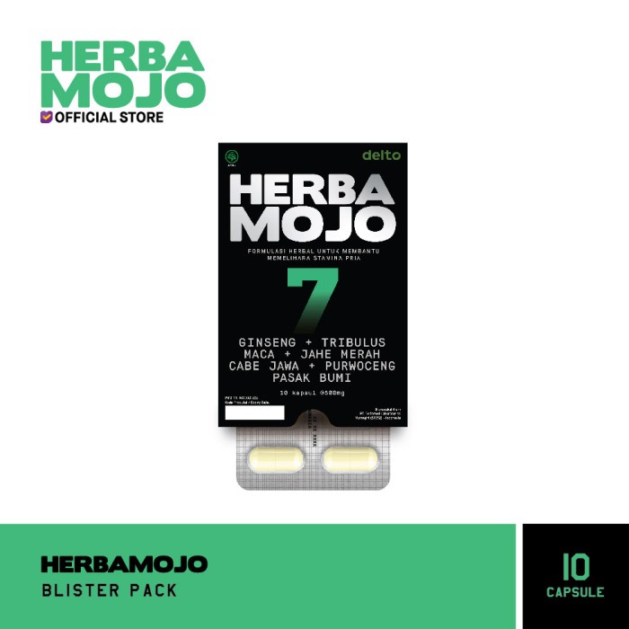 Terlaris Herbamojo Blister Suplemen Herbal Stamina Pria - 10 Capsules SALE