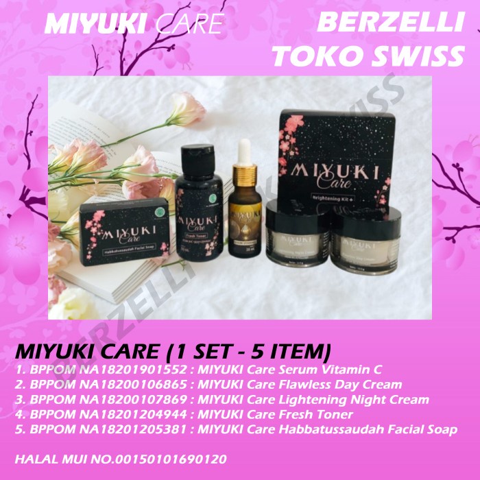 [Original] 1 Set Miyuki Care Perawatan Wajah Vitamin C Cream Toner Soap Bisa Gojek