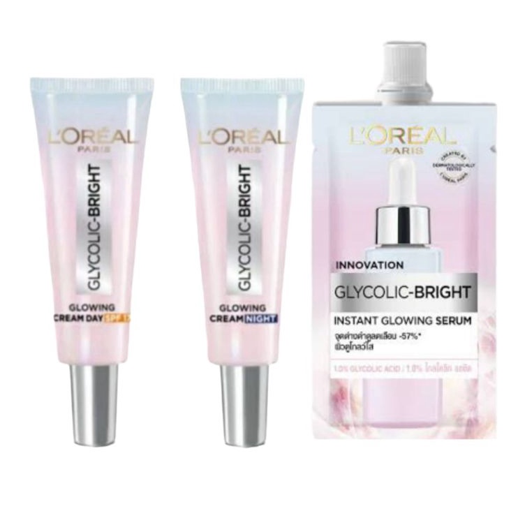 Baru LOREAL Glycolic Bright Day Cream / Night Cream / Serum