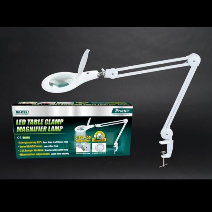 

✨Sale Kaca Pembesar Lampu Jepit Meja Proskit Ma-1209 2.25X Diopter Magnetif Terbatas