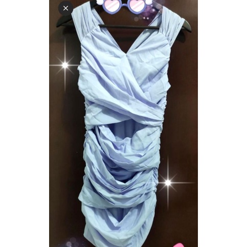 Dress Lilac kerut sexy bodycon party