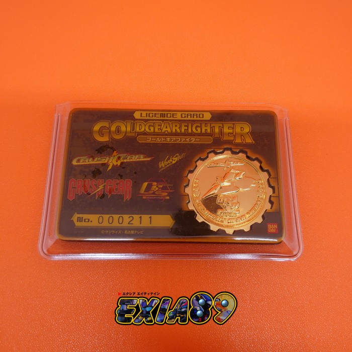 ✅New Crush Gear License Card No.000211 Gold Gear Fighter Badge Bandai Terbaru