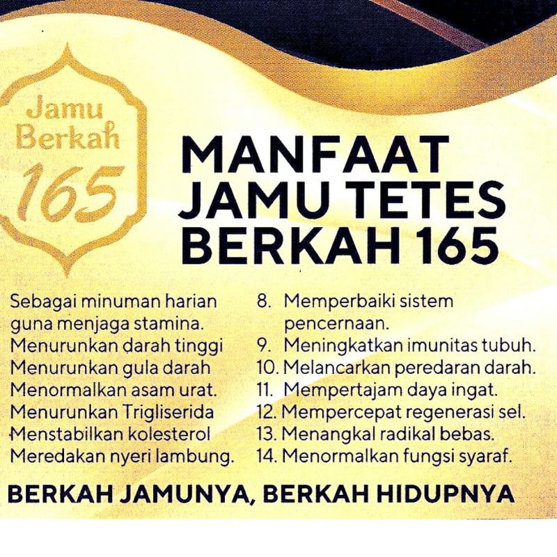 Jamu Tetes Berkah 165 Untuk Kesehatan