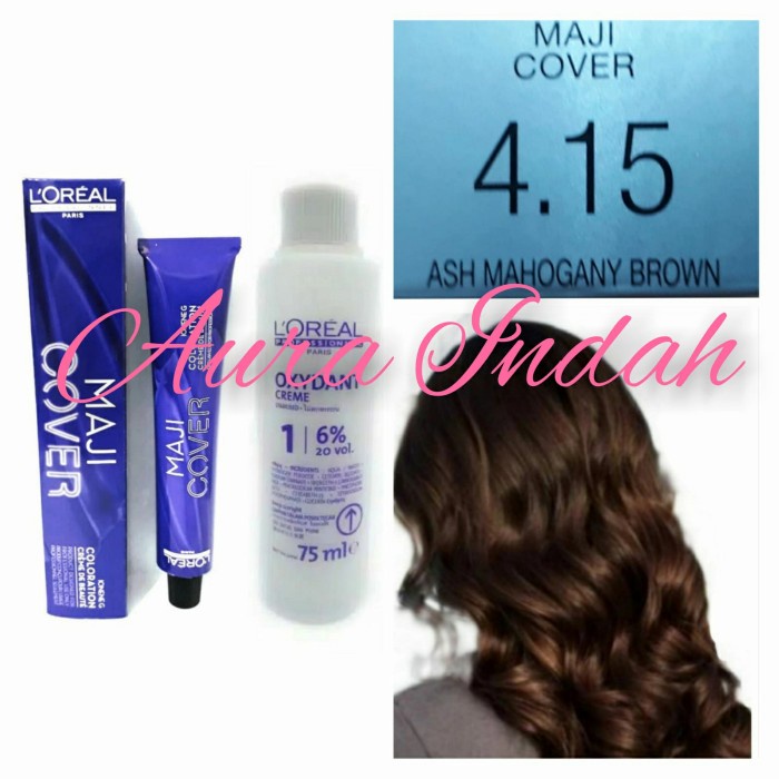 LOREAL MAJIREL NO. 4.15 ASH MAHOGANY BROWN & OXYDANT 75ML