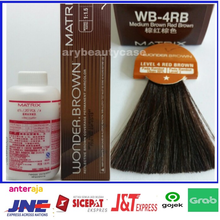 Matrix wonder brown cat rambut pewarna rambut WB-4RB + oxidant