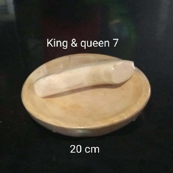 ] Cobek kayu 20 cm + ulekan