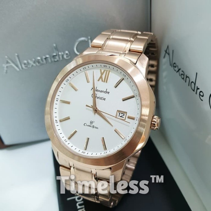 ✅Ori Jam Tangan Pria Alexandre Christie Ac 8619 Md Rosegold Limited