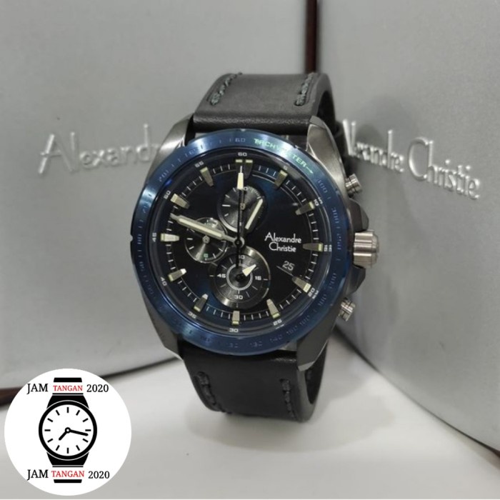 ✅Original Jam Tangan Pria Original Alexander Cristie Ac 6652 Black Blue Ac6652 Limited