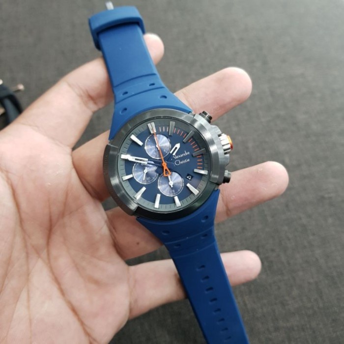 ✅Ready Alexandre Christie Original Ac6566 Black Blue Jam Pria Original Bisa Sameday