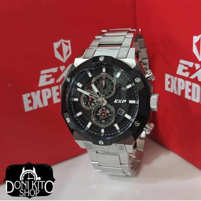 ✅Sale Jam Tangan Pria Original Expedition E-6385 Silver Black Berkualitas