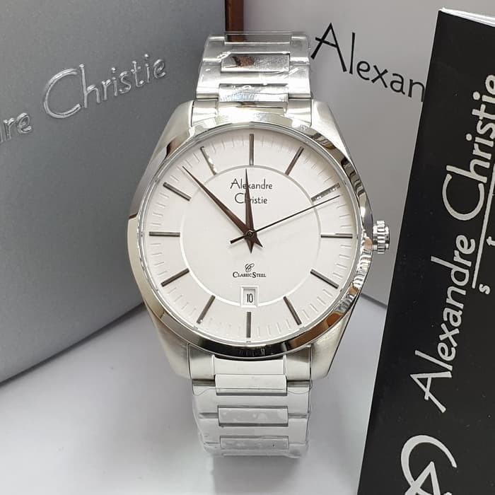 ✅Original Jam Tangan Pria Alexandre Christie Ac 8579 Silver Original Limited