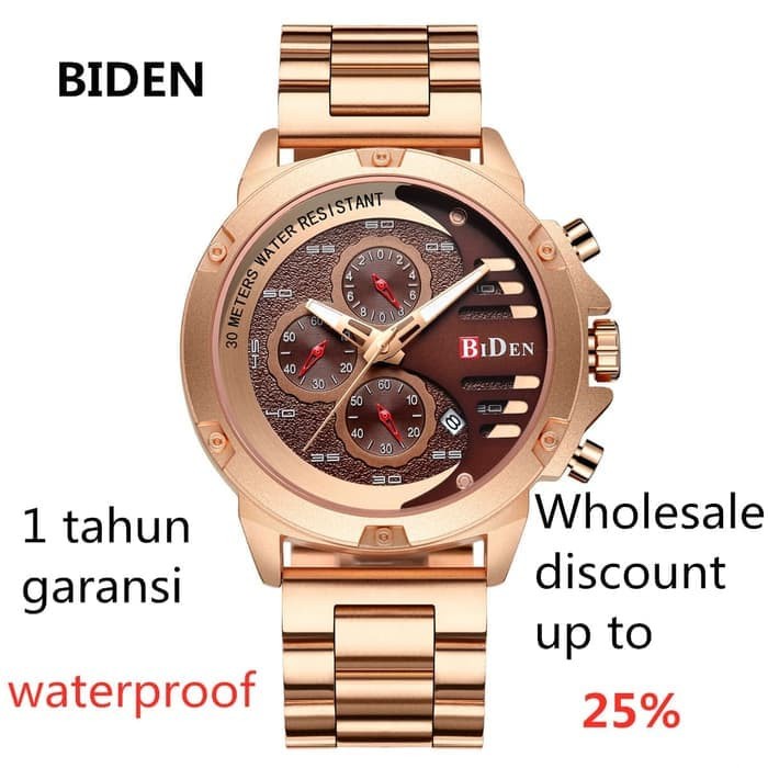 ✅Ori Jam Tangan Biden Pria Bisnis Sport Fashion Casual Stainlesssteel Band Bisa Gojek
