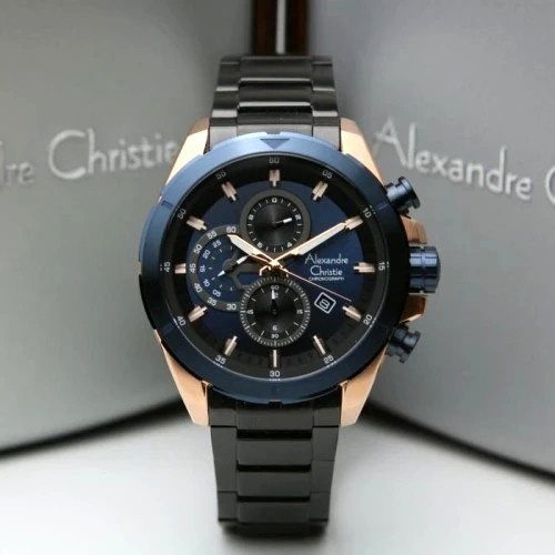 ✅Ori Alexandre Christie Ac 6508 Ac6508 Blue Rosegold Pria Jam Tangan Ori Limited