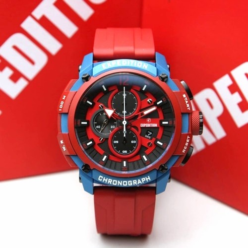 ✅Sale Expedition E6781 E 6781 Blue Red Jam Tangan Pria Origina Berkualitas