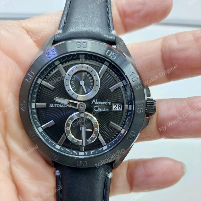 ✅Ready Jam Tangan Pria Otomatis Alexandre Christie Ac3045 Ac 3045 Black Berkualitas