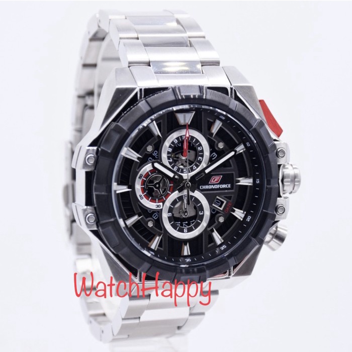 ✅Ori Watchhappy Chronoforce 5342 Cf5342 Cf 5342 Mens Silver Black Original Terbatas