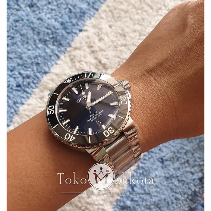 ✅Sale Jam Oris Aquis Blue Dial 733 7730 4135 Mb Bisa Gojek