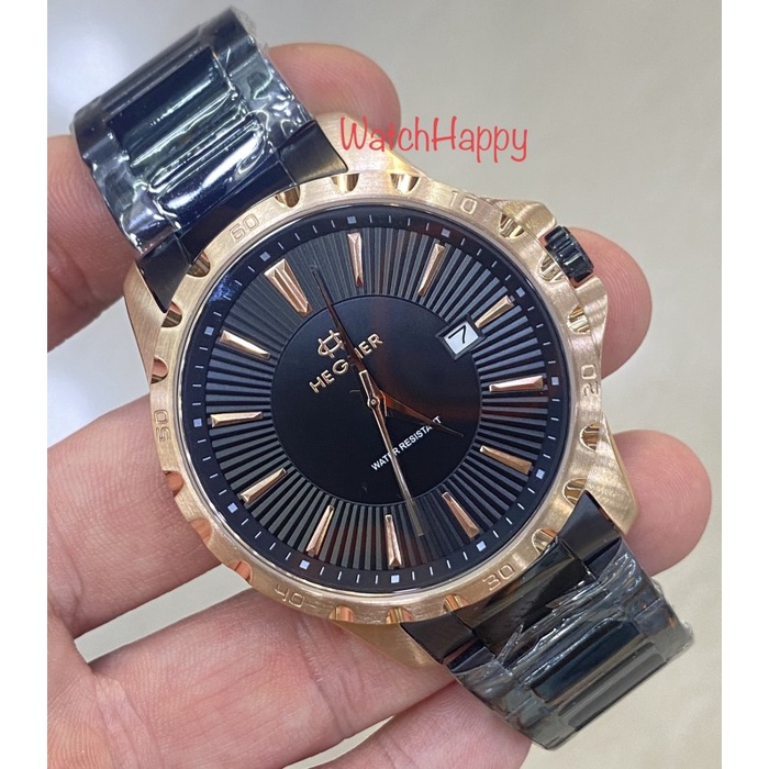 ✅Ori Watchhappy Hegner 1688 Hw1688 Hw 1688 Black Rose Gold Men 100Original Limited