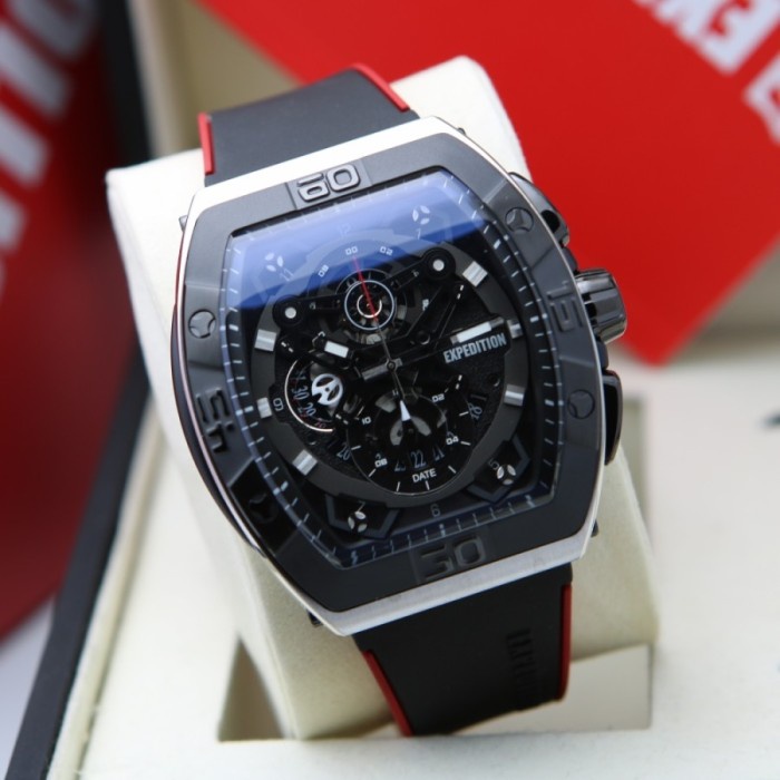 ✅Ori Jam Tangan Pria Expedition Exp 6800 / E6800 Black Silver Limited