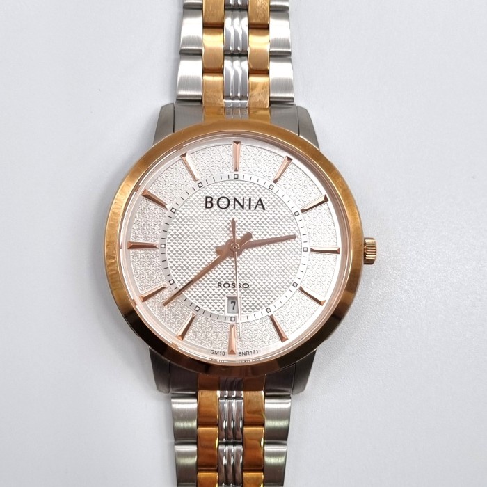 ✅Ori Sale Bonia Rosso Bnr171-1612 White Dial Dual Tone Men'S Watch Limited