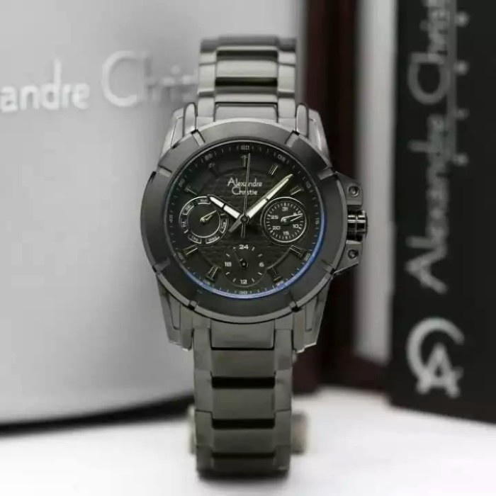 ✅Baru Alexandre Christie 6305 Bf All Black Wanita Original Garansi 1Tahun Limited