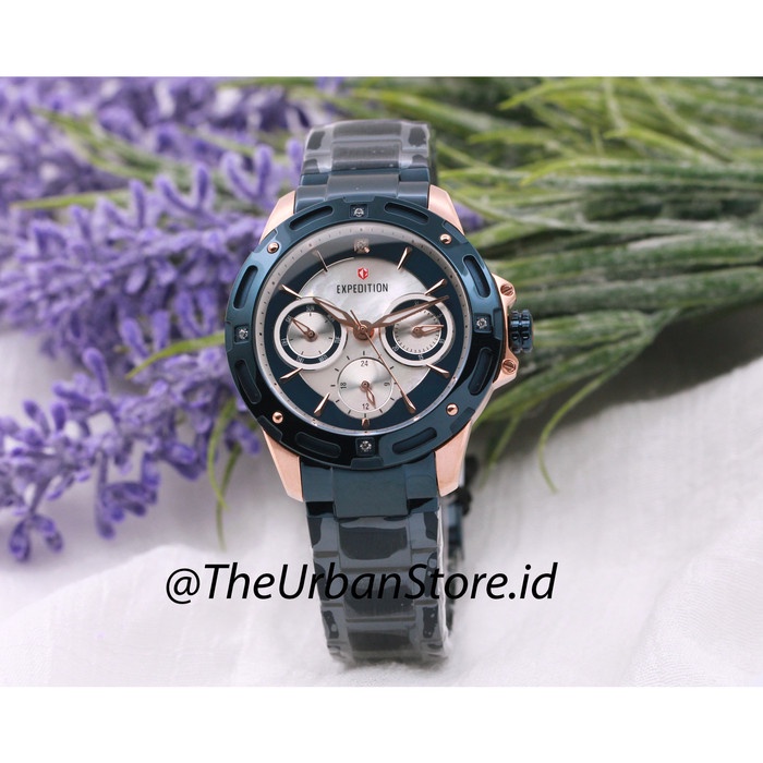 ✅New Jam Expedition 6760 Wanita Original - Biru Rose Gold Terbaru