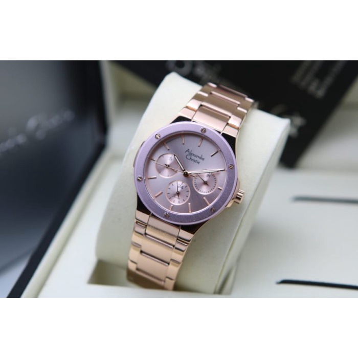 ✅New Jam Tangan Alexander Christie 2913 Wanita - Rosegold Pink Diskon