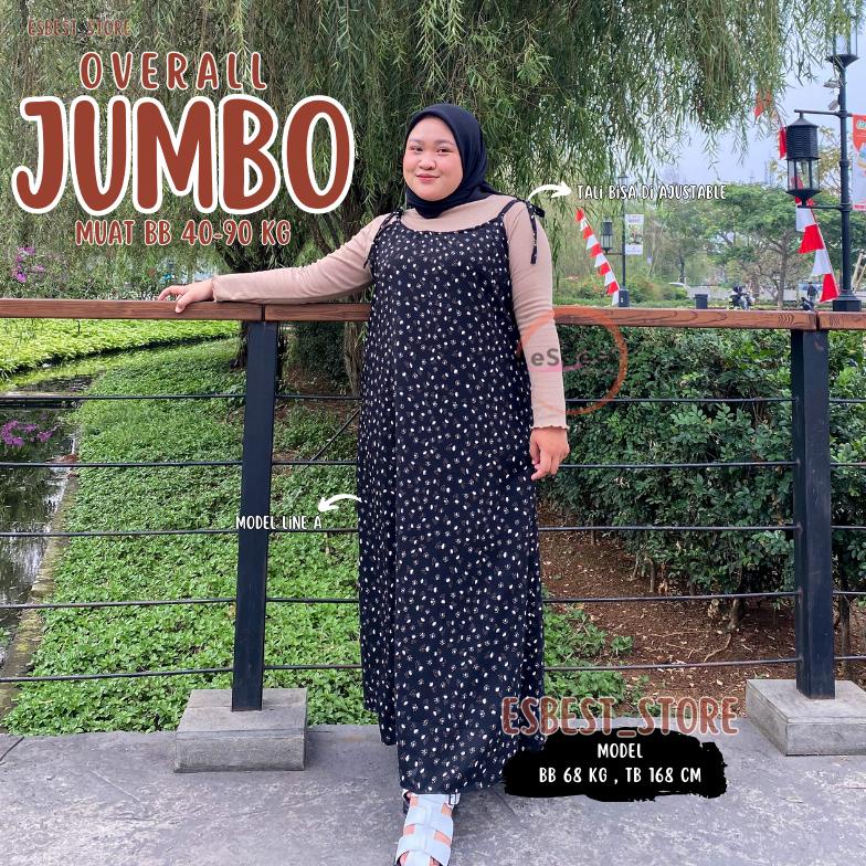 PREMIUM OVERALL JUMBO XXXL / JISOO OVERALL OUTER DRESS POLOS KOREAN LOOK MAYUNG MUSLIM JUMBO XXL / O