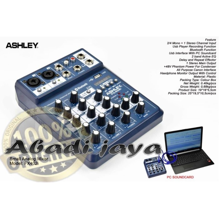 Mixer Ashley Fx402 I Original Bluetooth Ashley Fx 402I 4Channel