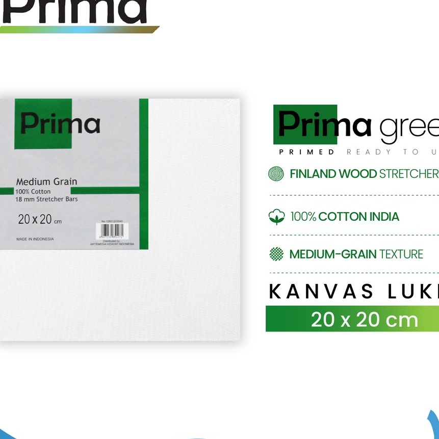 

(A50☼] Kanvas Lukis Prima Green Cotton Canvas.!!