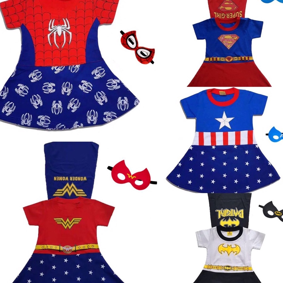BestSeller Kostum anak perempuan superhero / dress superhero / kostum anak perempuan evengers / dres