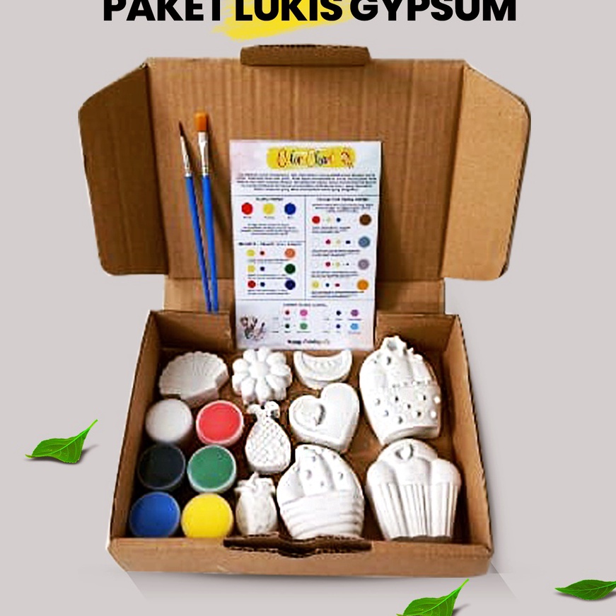 

(R21☆] Paket Lukis Gypsum Set Melukis Anak Lengkap Mewarnai Patung Gypsum Painting..!