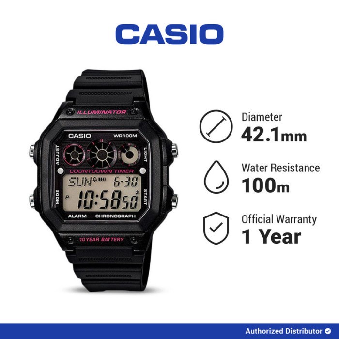 [READY INSTANT] Casio Jam Tangan Pria AE-1300WH-1A2VDF