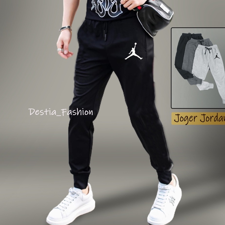 [P55L◆> Celana Joger PRIA WANITA panjang baby tery Jogger Gym training trening trining terening olah