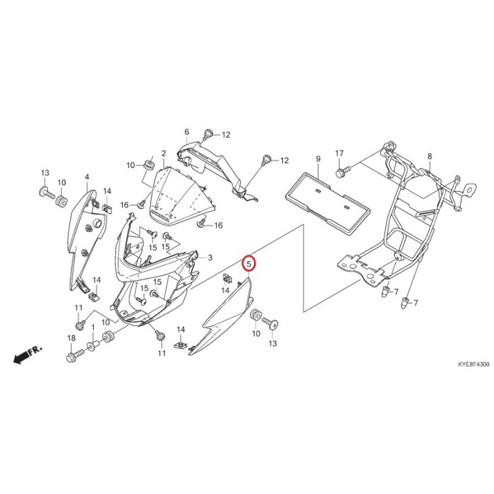 Kuping Lampu Megapro Mono Kiri Merah - 61303KSPB00DRM ORIGINAL