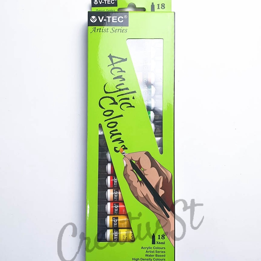 (L22➤] Acrylic V-tec 18 Warna Cat Akrilik Vtec Set Paint..