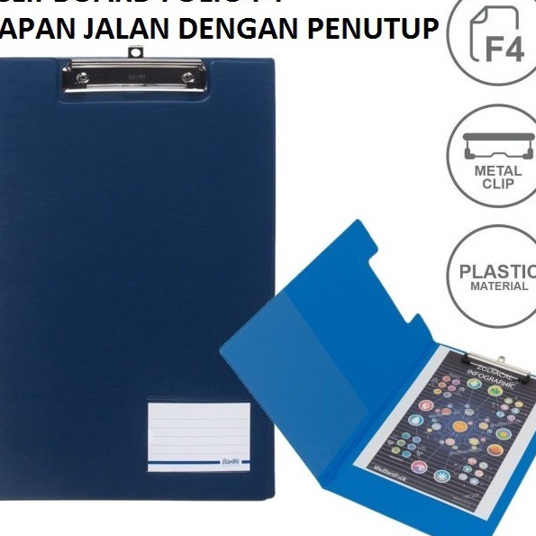 

(F39✔] Bantex Clipboard Papan Jalan Model Cover Penutup Folio F4.